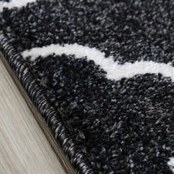 Sehrazat Tapis Trend 7410 - Fibres synthétiques - Noir / Blanc - 160 x 230 cm -Tapis Soldes Boutique 1000238262 210113 10483500437 DETAILS P000000001000238262