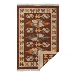Sehrazat Tapis réversible Tulum 9910 - Coton / Polyester - Beige / Marron - 70 x 140 cm -Tapis Soldes Boutique 1000238327 210113 10581300764 DETAILS P000000001000238327