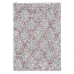 Sehrazat Tapis Shaggy Ethno 8699 - Polypropylène - Gris clair - 80 x 150 cm