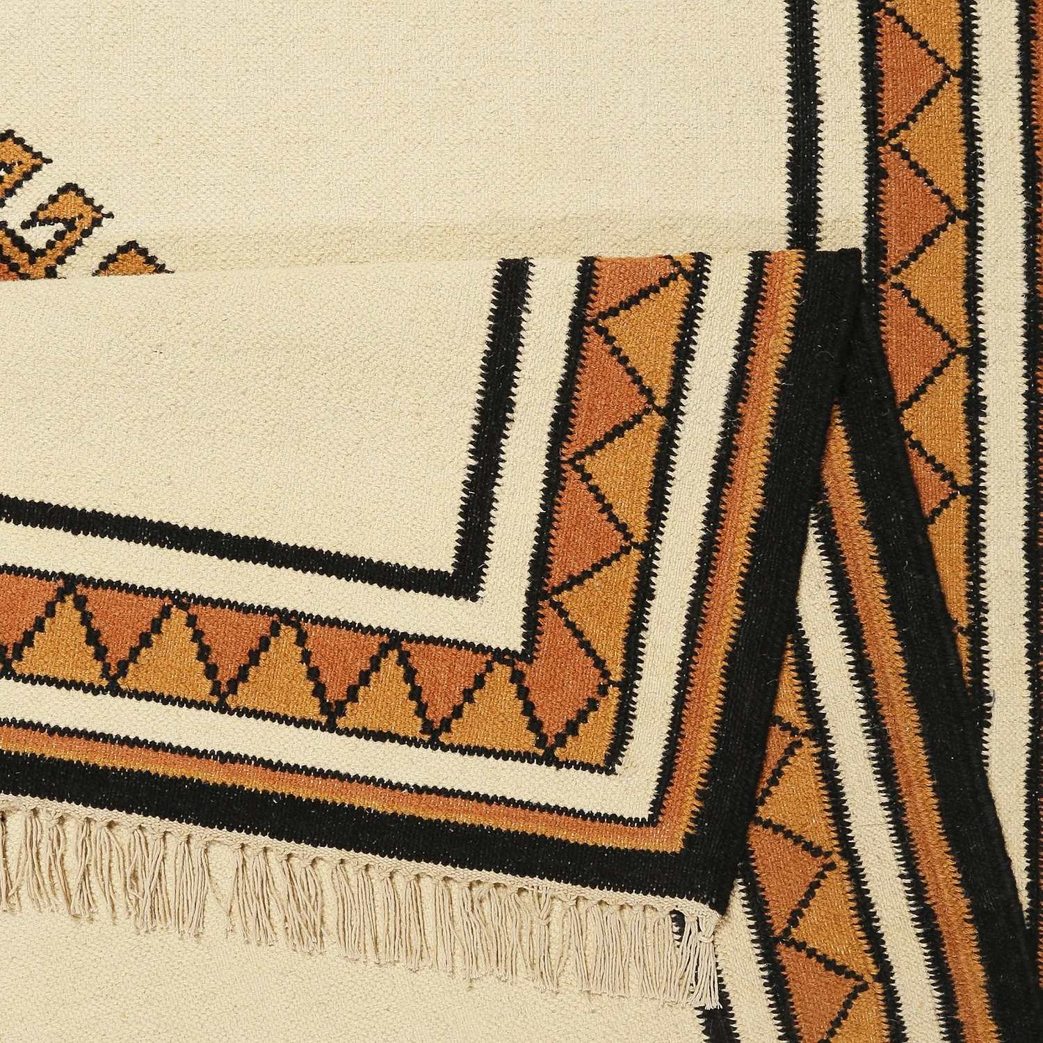 Wecon Home Tapis en laine Afoud - Laine vierge - Blanc / Terre cuite - 80 x 150 cm 5 Wecon Home Tapis en laine Afoud - Laine vierge - Blanc / Terre cuite - 80 x 150 cm – Image 3