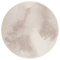 Esprit Home Tapis Shaggy Alice I - Polyester - Gris clair - Diamètre : 100 cm