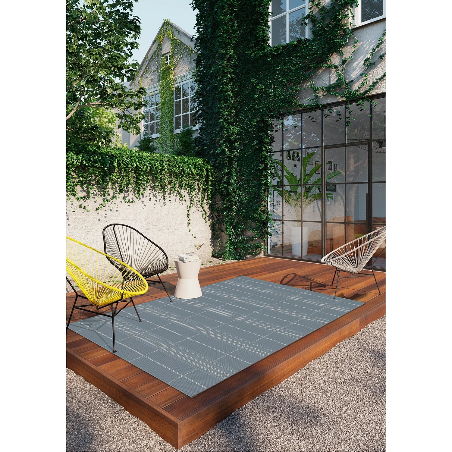 Top Square Tapis Essenza I - Polypropylène - Bleu / Blanc 4 Top Square Tapis Essenza I - Polypropylène - Bleu / Blanc – Image 2