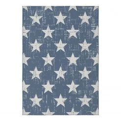 Top Square Tapis Essenza III - Polypropylène - Bleu / Blanc