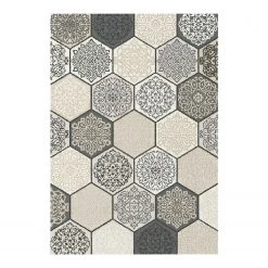 Top Square Tapis Flow - Polypropylène - Gris / Noir