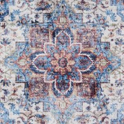 Nouristan Tapis Tabriz Dewana - Coton / Chenille de polyester - Bleu brillant - 160 x 230 cm -Tapis Soldes Boutique 1000243611 210218 09161900145 DETAILS P000000001000243611
