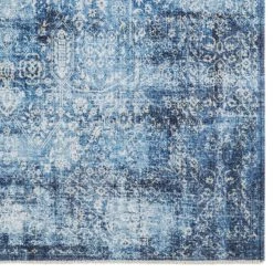 Nouristan Tapis Tabriz Bela - Coton / Chenille de polyester - Bleu jean - 160 x 230 cm -Tapis Soldes Boutique 1000243621 210218 09173400206 DETAILS P000000001000243621