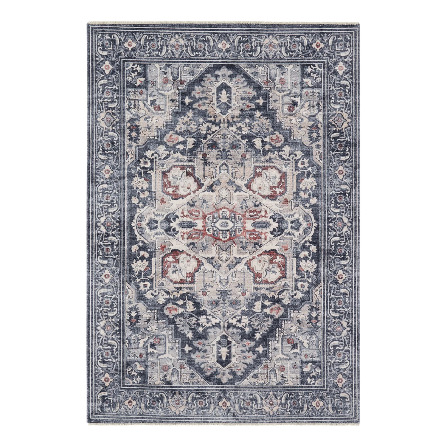 Nouristan Tapis Heriz Deraz - Coton / Chenille de polyester - Gris pierre - 160 x 230 cm 3 Nouristan Tapis Heriz Deraz - Coton / Chenille de polyester - Gris pierre - 160 x 230 cm