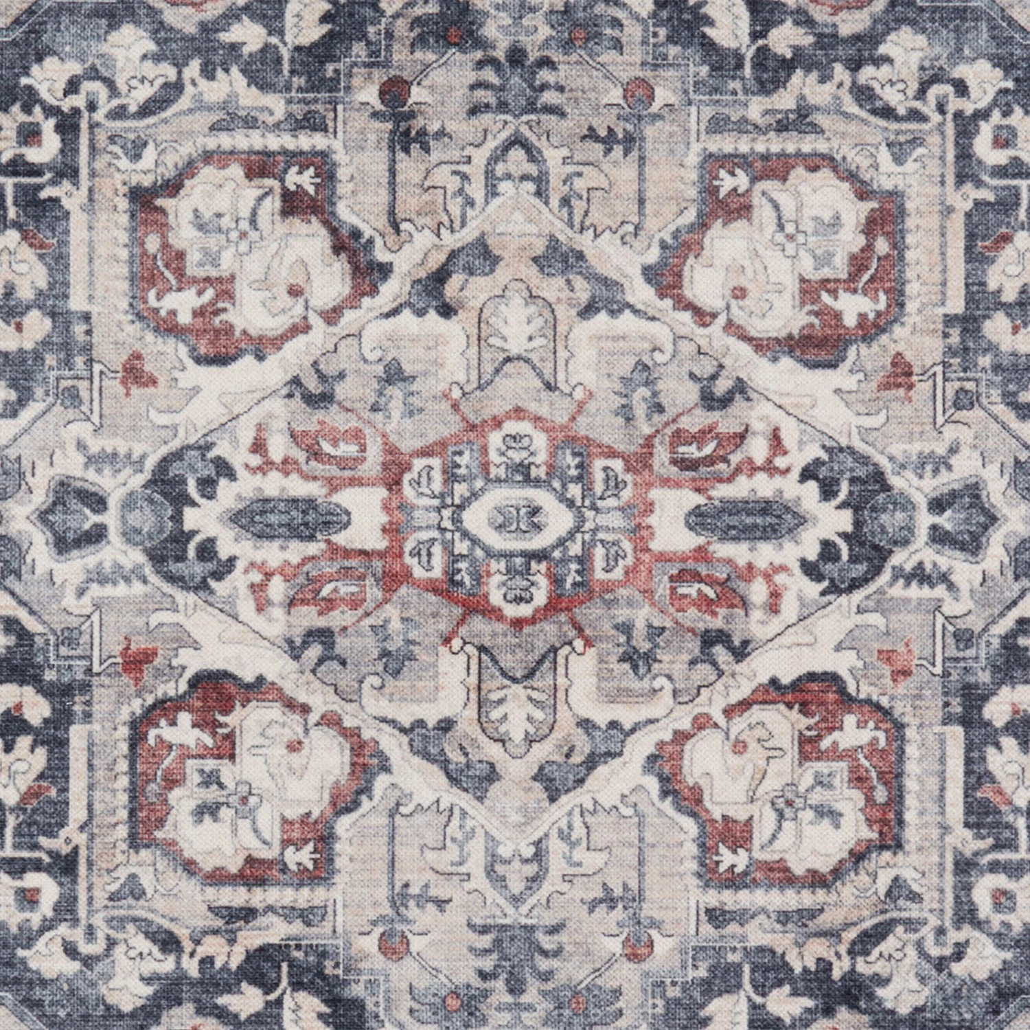 Nouristan Tapis Heriz Deraz - Coton / Chenille de polyester - Gris pierre - 160 x 230 cm 8 Nouristan Tapis Heriz Deraz - Coton / Chenille de polyester - Gris pierre - 160 x 230 cm – Image 6