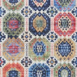 Nouristan Tapis Kilim Masin - Coton / Chenille de polyester - Multicolore - 120 x 170 cm -Tapis Soldes Boutique 1000243649 210218 09210000378 DETAILS P000000001000243649