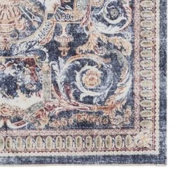Nouristan Tapis Baroque Imperior - Coton / Chenille de polyester - Bleu / Beige - 120 x 170 cm -Tapis Soldes Boutique 1000243650 210218 09210600382 DETAILS P000000001000243650
