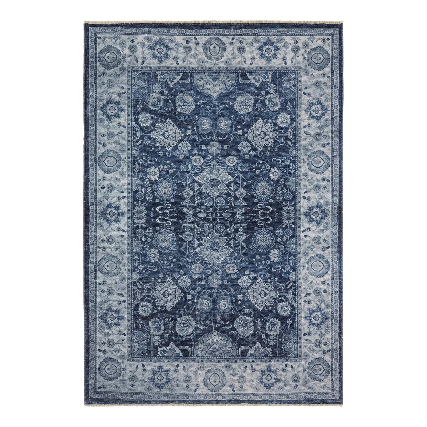 Nouristan Tapis Maschad Chora - Coton / Chenille de polyester - Bleu - 160 x 230 cm 3 Nouristan Tapis Maschad Chora - Coton / Chenille de polyester - Bleu - 160 x 230 cm