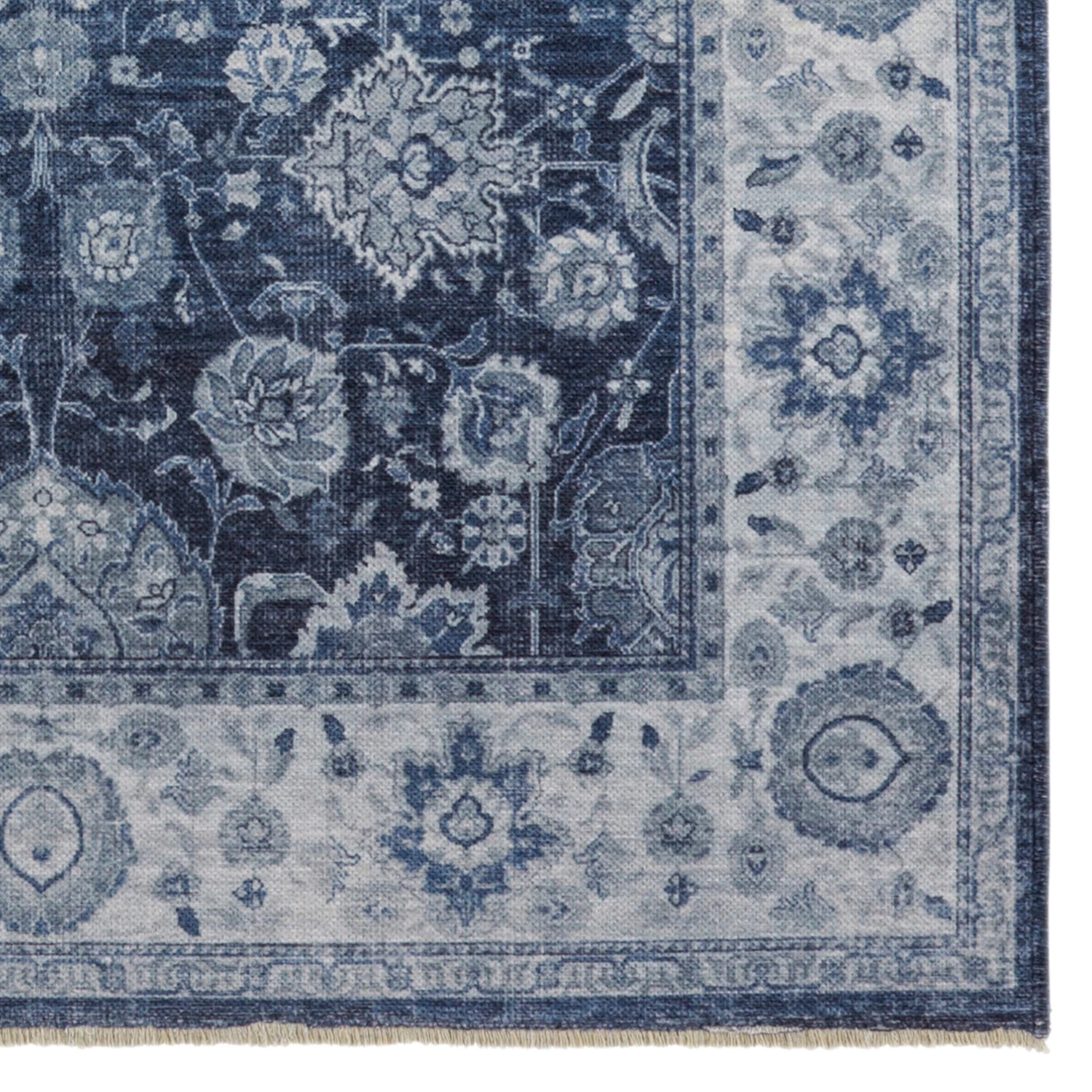 Nouristan Tapis Maschad Chora - Coton / Chenille de polyester - Bleu - 160 x 230 cm 6 Nouristan Tapis Maschad Chora - Coton / Chenille de polyester - Bleu - 160 x 230 cm – Image 4