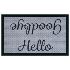 Top Square Paillasson Hello and Goodbye - Polyamide - Gris / Noir