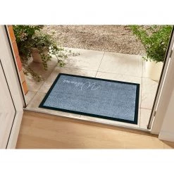 Top Square Paillasson Welcome I - Polyamide - Gris bleu -Tapis Soldes Boutique 1000243733 210218 09283100743 MOOD DETAILS P000000001000243733 mood