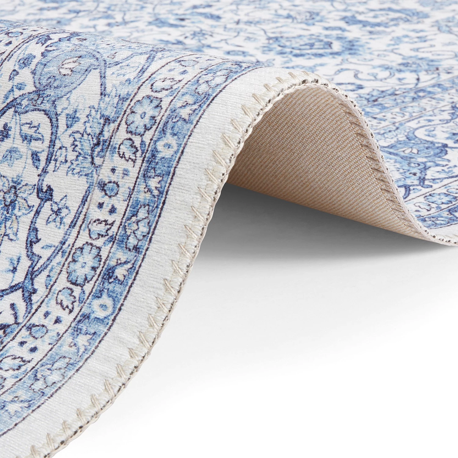 ELLE DECORATION Tapis Keshan Maschad - Tissu - Bleu clair - 200 x 290 cm 6 ELLE DECORATION Tapis Keshan Maschad - Tissu - Bleu clair - 200 x 290 cm – Image 4