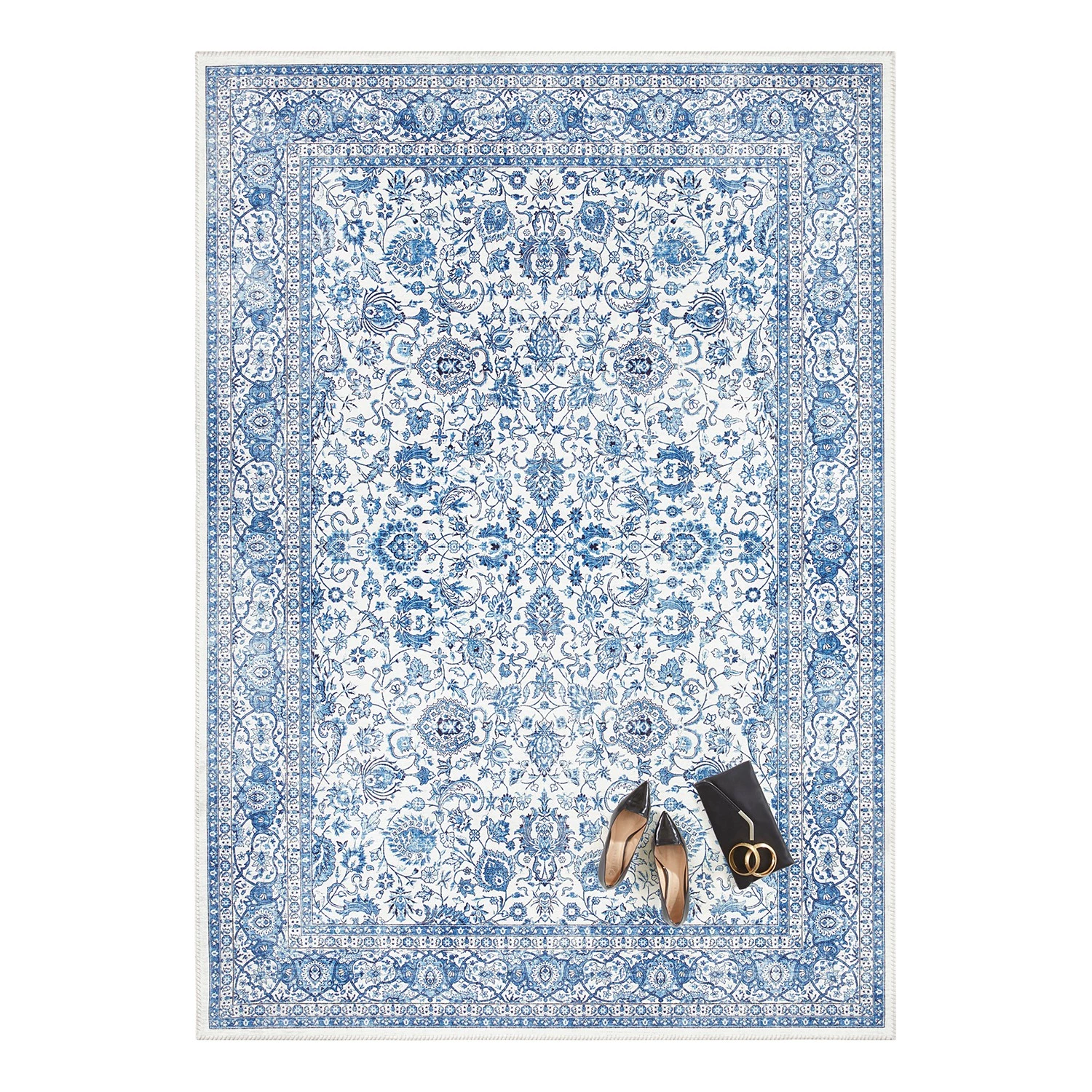ELLE DECORATION Tapis Keshan Maschad - Tissu - Bleu clair - 200 x 290 cm 7 ELLE DECORATION Tapis Keshan Maschad - Tissu - Bleu clair - 200 x 290 cm – Image 5