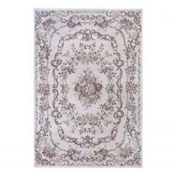 Nouristan Tapis Aubusson Flore - Polyester, polypropylène - Crème / Rose vieilli - 200 x 290 cm