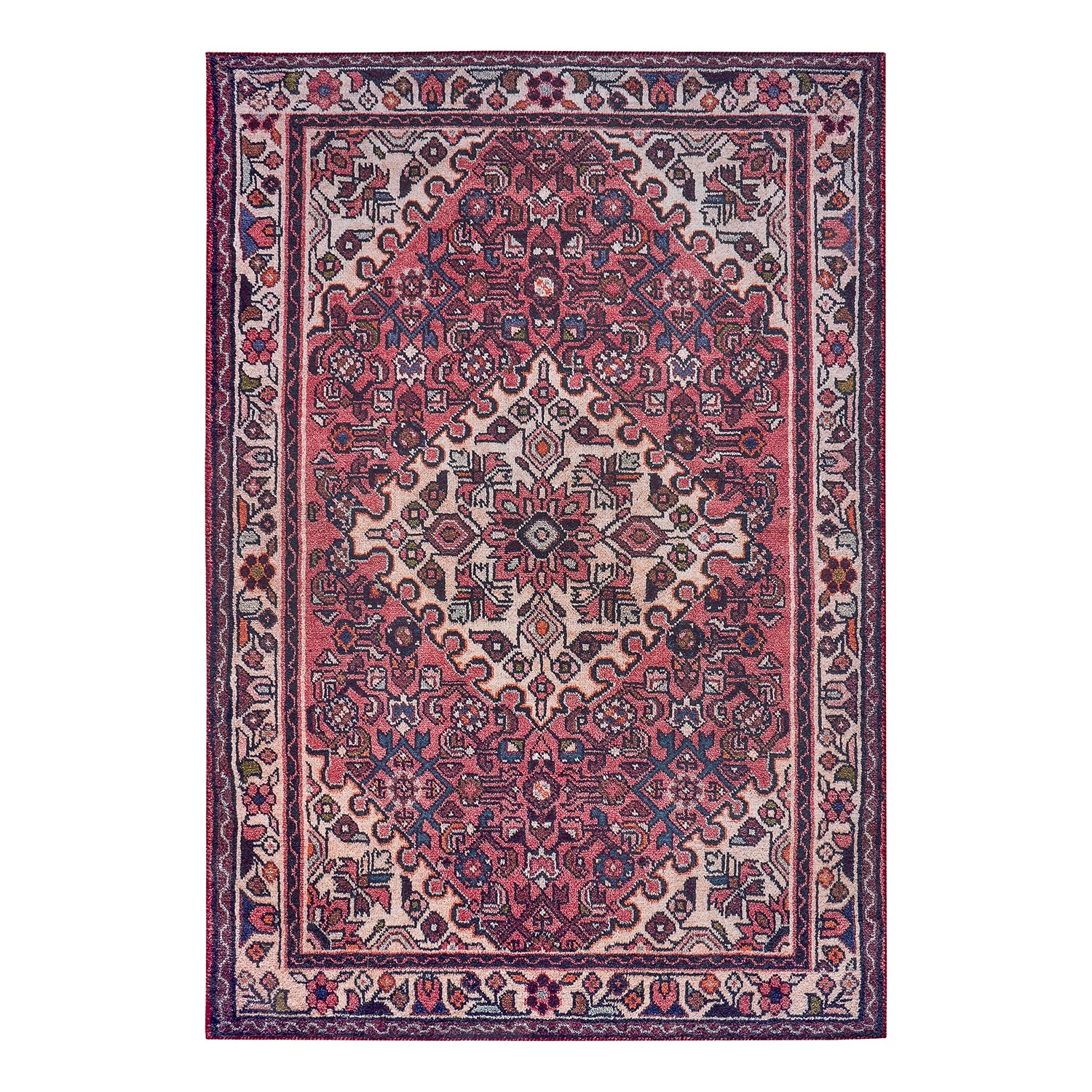 Nouristan Tapis Muran Heriz - Polyester - Crème / Rouge - 80 x 150 cm 3 Nouristan Tapis Muran Heriz - Polyester - Crème / Rouge - 80 x 150 cm