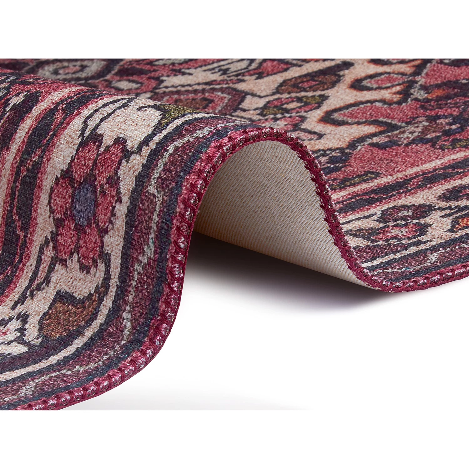 Nouristan Tapis Muran Heriz - Polyester - Crème / Rouge - 80 x 150 cm 6 Nouristan Tapis Muran Heriz - Polyester - Crème / Rouge - 80 x 150 cm – Image 4