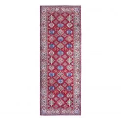 Nouristan Tapis de couloir Bedri Kazak - Polyester - Rouge / Multicolore