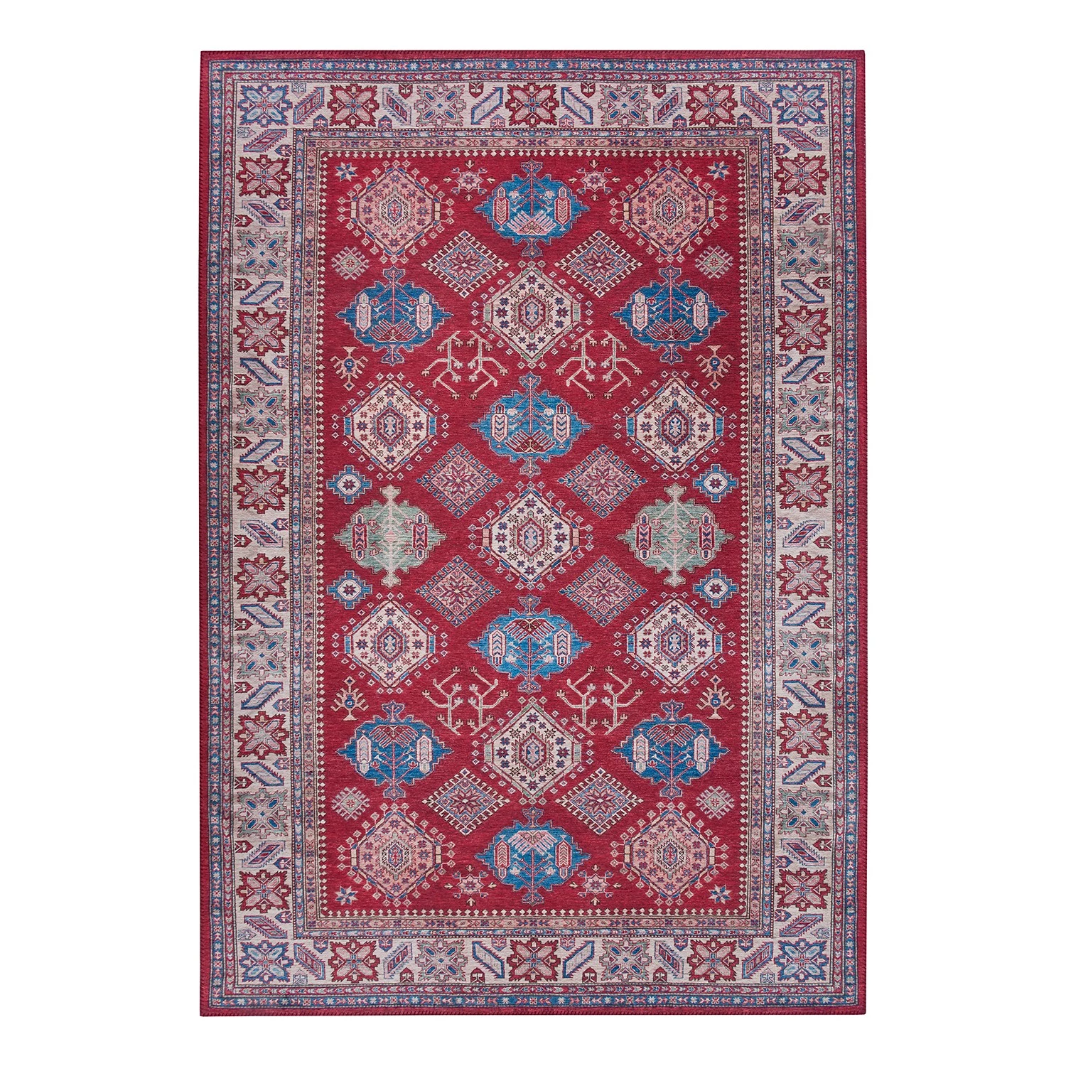 Nouristan Tapis Bedri Kazak - Polyester - Rouge / Multicolore - 120 x 160 cm 3 Nouristan Tapis Bedri Kazak - Polyester - Rouge / Multicolore - 120 x 160 cm