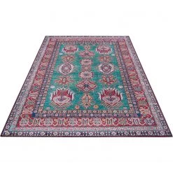 Nouristan Tapis Aren Kazak - Polyester - Vert / Rouge - 200 x 290 cm -Tapis Soldes Boutique 1000246316 210217 10041000106 DETAILS P000000001000246316