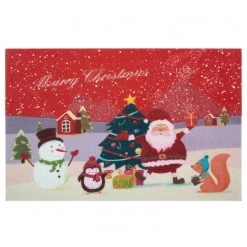 Top Square Paillasson Ychoux - Polyéthylène - Rouge / Multicolore