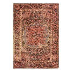 Tom Tailor Tapis de couloir Funky Orient Ghom - Tissage à plat - Rouge - 75 x 290 cm