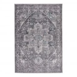Tom Tailor Tapis de couloir Funky Orient Tabriz - Tissé à plat - Gris - 75 x 290 cm