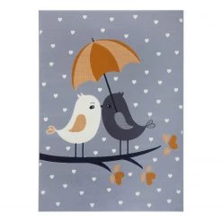 Hanse Home Tapis enfant Love Birds - Polypropylène - Gris lumineux - 120 x 170 cm