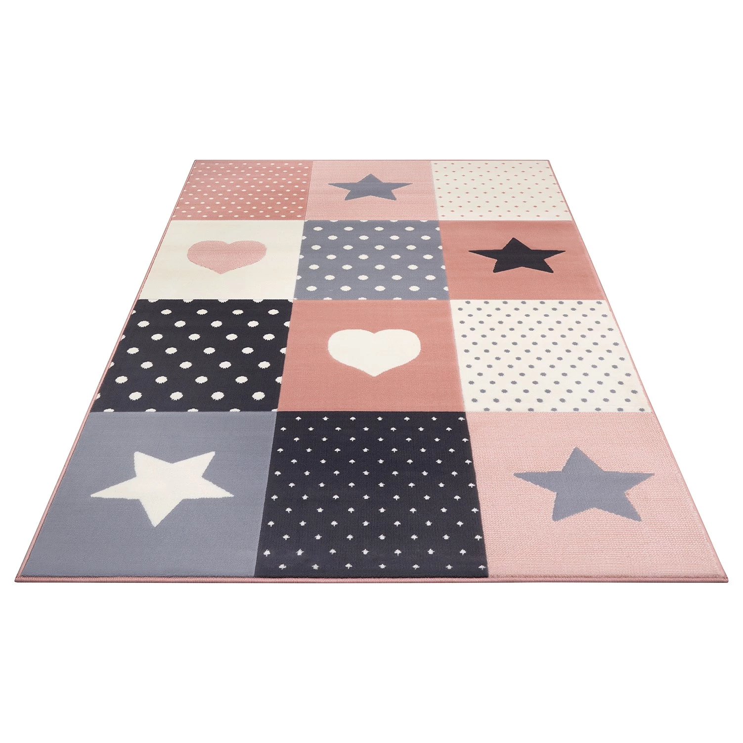 Hanse Home Tapis enfant Pretty Patchwork - Polypropylène - Rose - 160 x 220 cm 4 Hanse Home Tapis enfant Pretty Patchwork - Polypropylène - Rose - 160 x 220 cm – Image 2