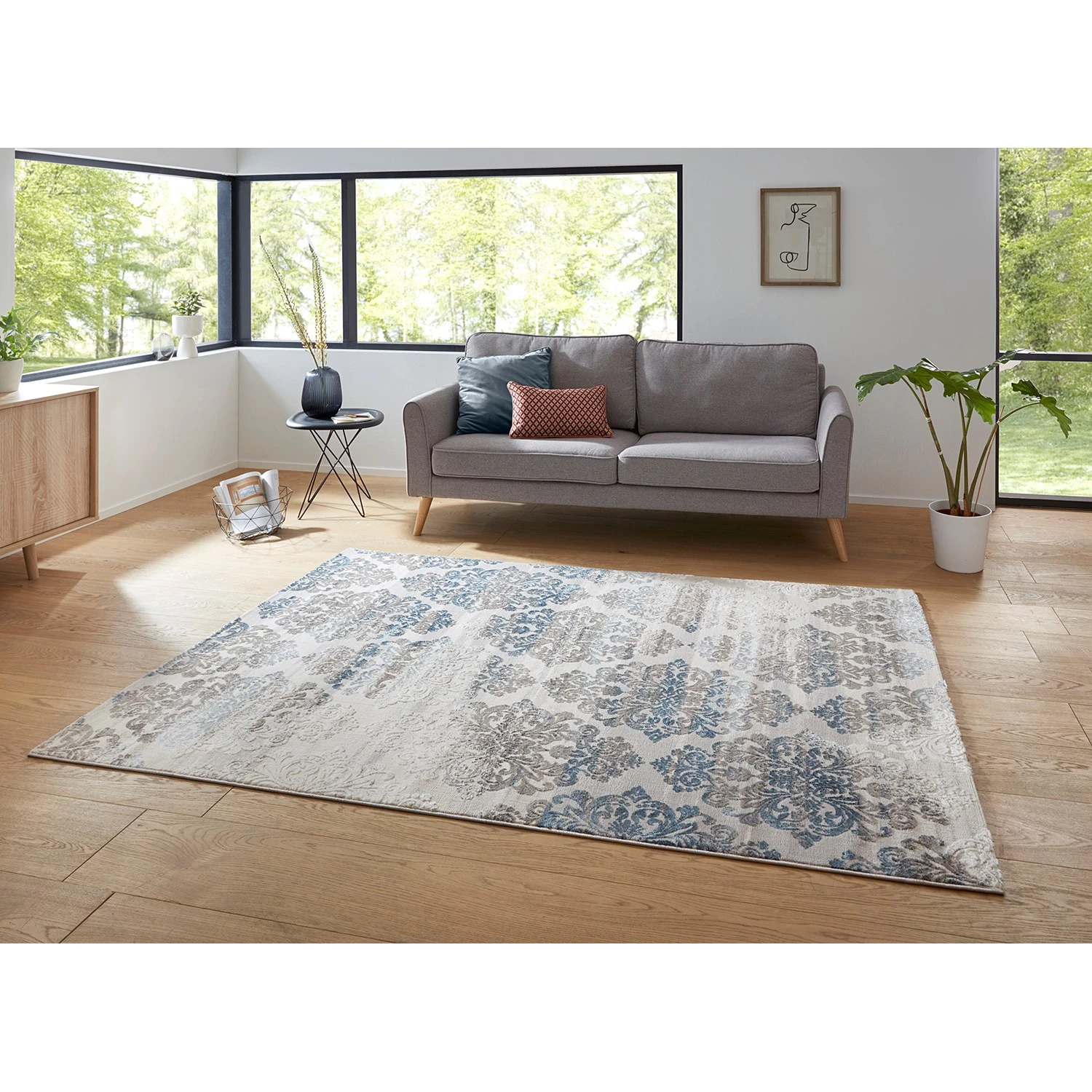 Mint Rugs Tapis Eloy - Polypropylène - Argenté / Bleu foncé - 120 x 170 cm 4 Mint Rugs Tapis Eloy - Polypropylène - Argenté / Bleu foncé - 120 x 170 cm – Image 2