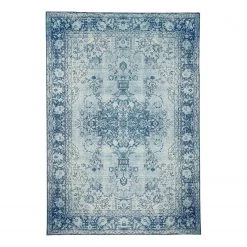 Top Square Tapis La Celle - Polyester - Bleu - 80 x 150 cm