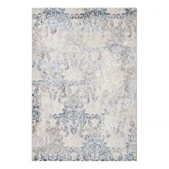 Mint Rugs Tapis Izan - Polypropylène - Argenté / Bleu foncé - 120 x 170 cm