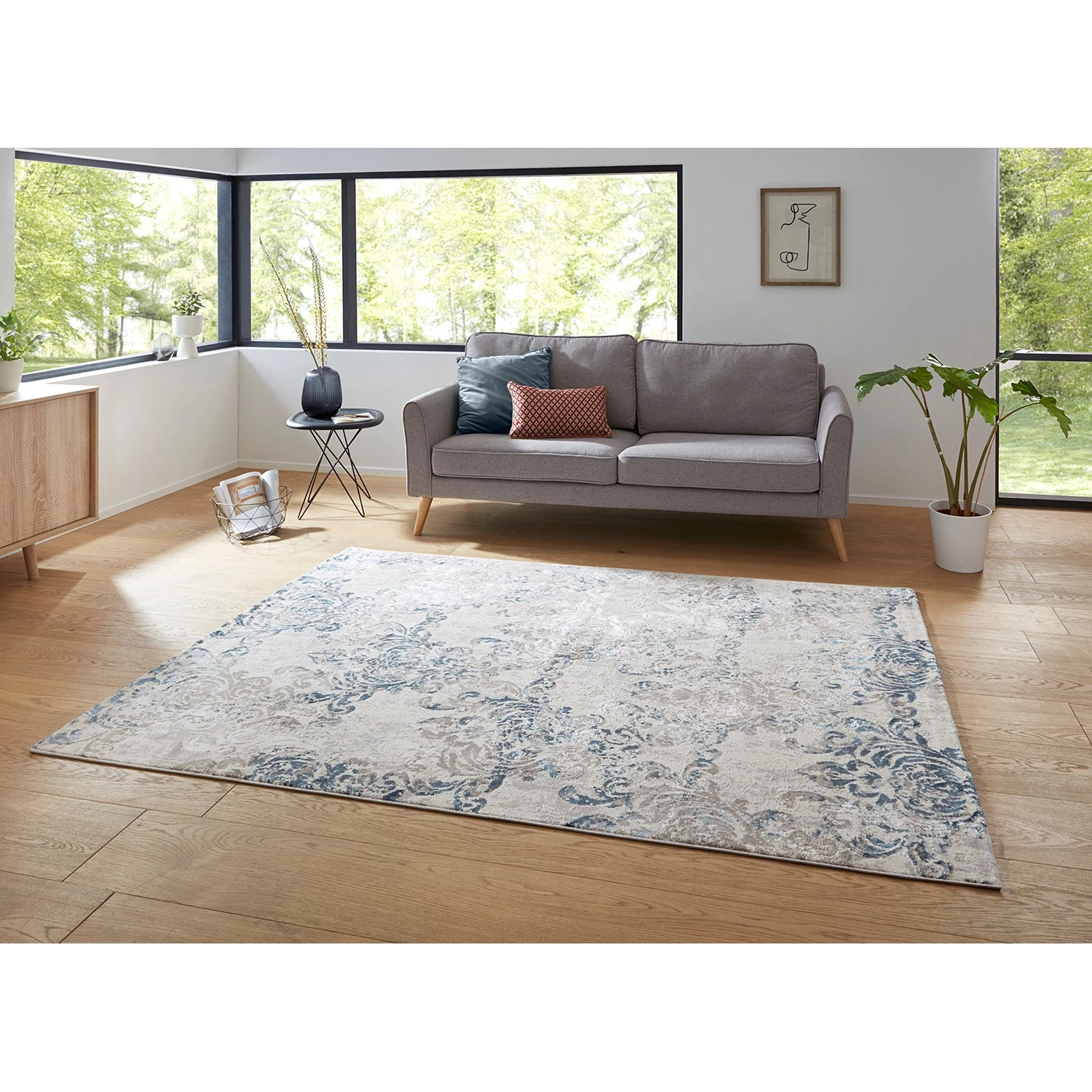 Mint Rugs Tapis Izan - Polypropylène - Argenté / Bleu foncé - 120 x 170 cm 4 Mint Rugs Tapis Izan - Polypropylène - Argenté / Bleu foncé - 120 x 170 cm – Image 2
