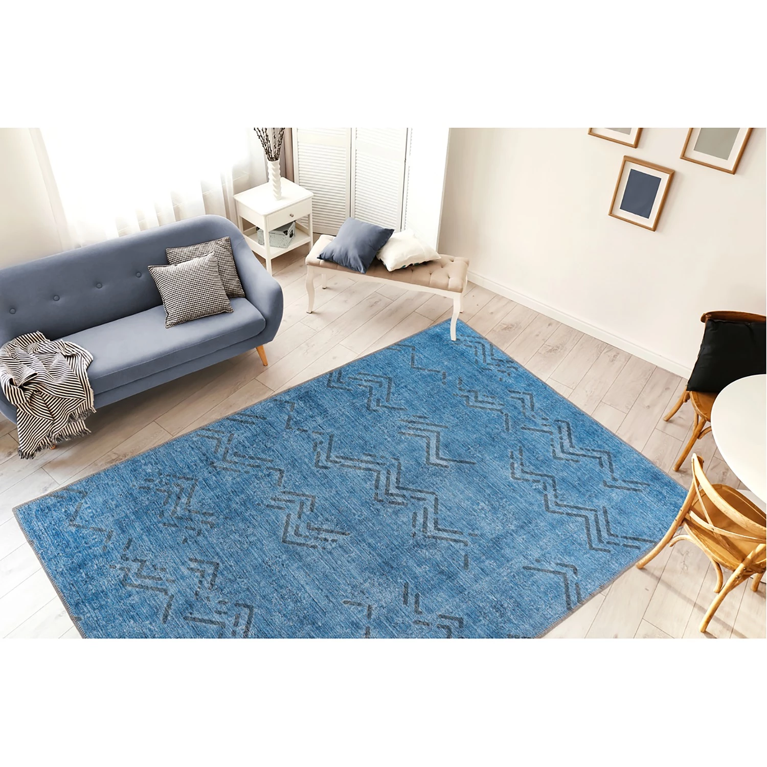 Kayoom Tapis Antique 325 - Fibres synthétiques - Bleu - 80 x 150 cm 4 Kayoom Tapis Antique 325 - Fibres synthétiques - Bleu - 80 x 150 cm – Image 2