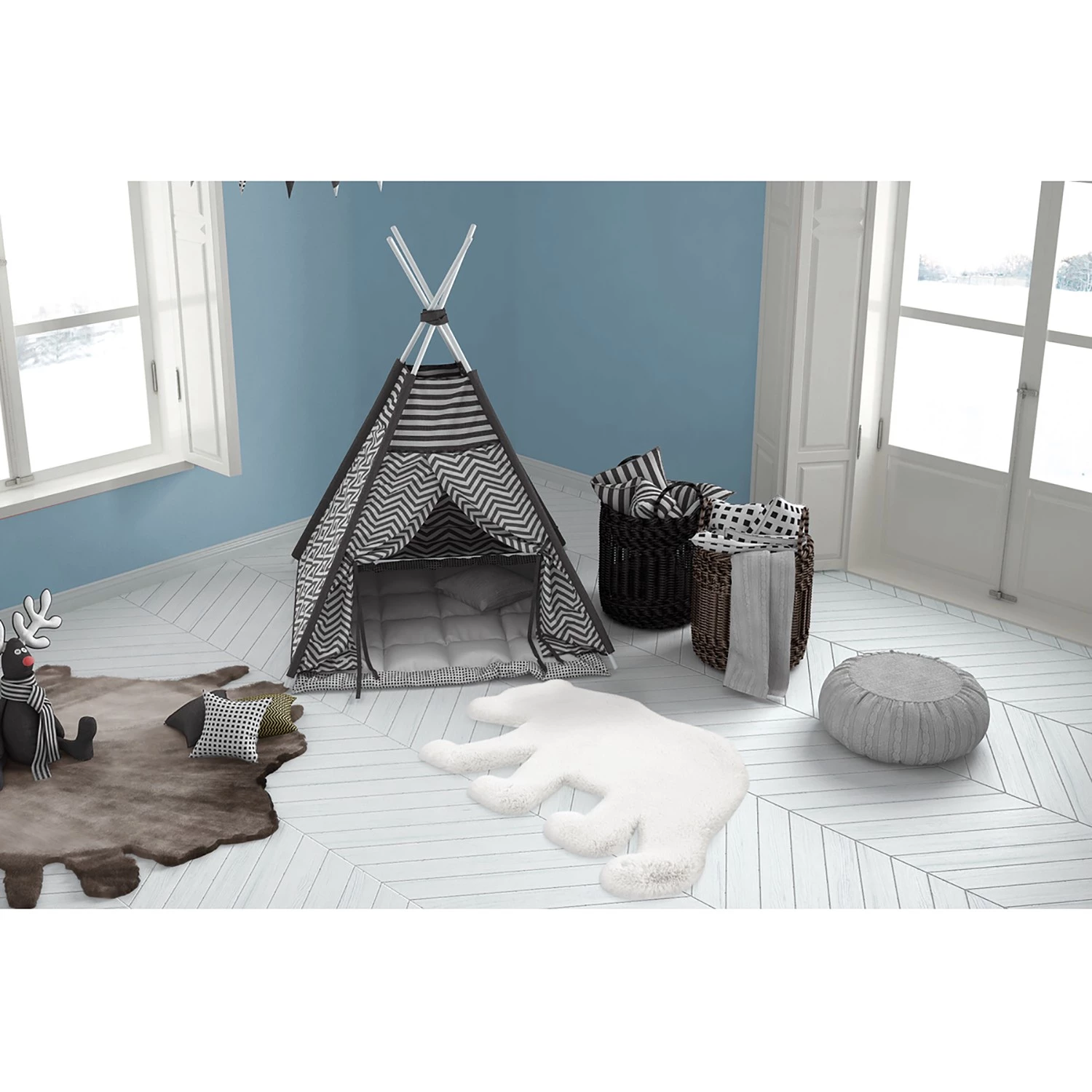 Kayoom Tapis enfant Lovely Kids 225 Bear - Fibres synthétiques - Blanc 4 Kayoom Tapis enfant Lovely Kids 225 Bear - Fibres synthétiques - Blanc – Image 2