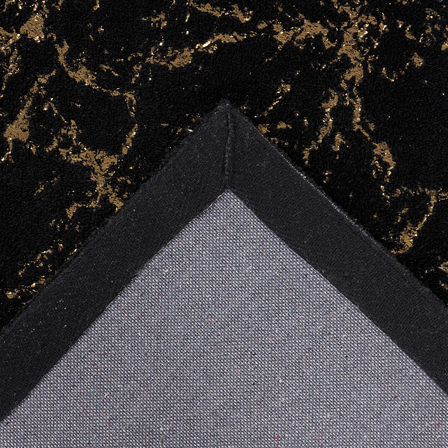 Kayoom Tapis épais Bijou 225 - Fibres synthétiques - Noir / Doré - 160 x 230 cm 6 Kayoom Tapis épais Bijou 225 - Fibres synthétiques - Noir / Doré - 160 x 230 cm – Image 4