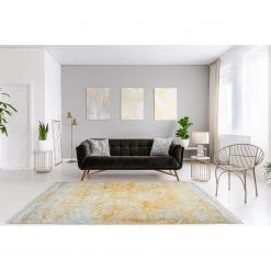 Kayoom Tapis Dolce Vita 325 - Viscose - Gris / Doré - 80 x 150 cm -Tapis Soldes Boutique 1000251911 210413 14423802331 MOOD DETAILS P000000001000251911 mood