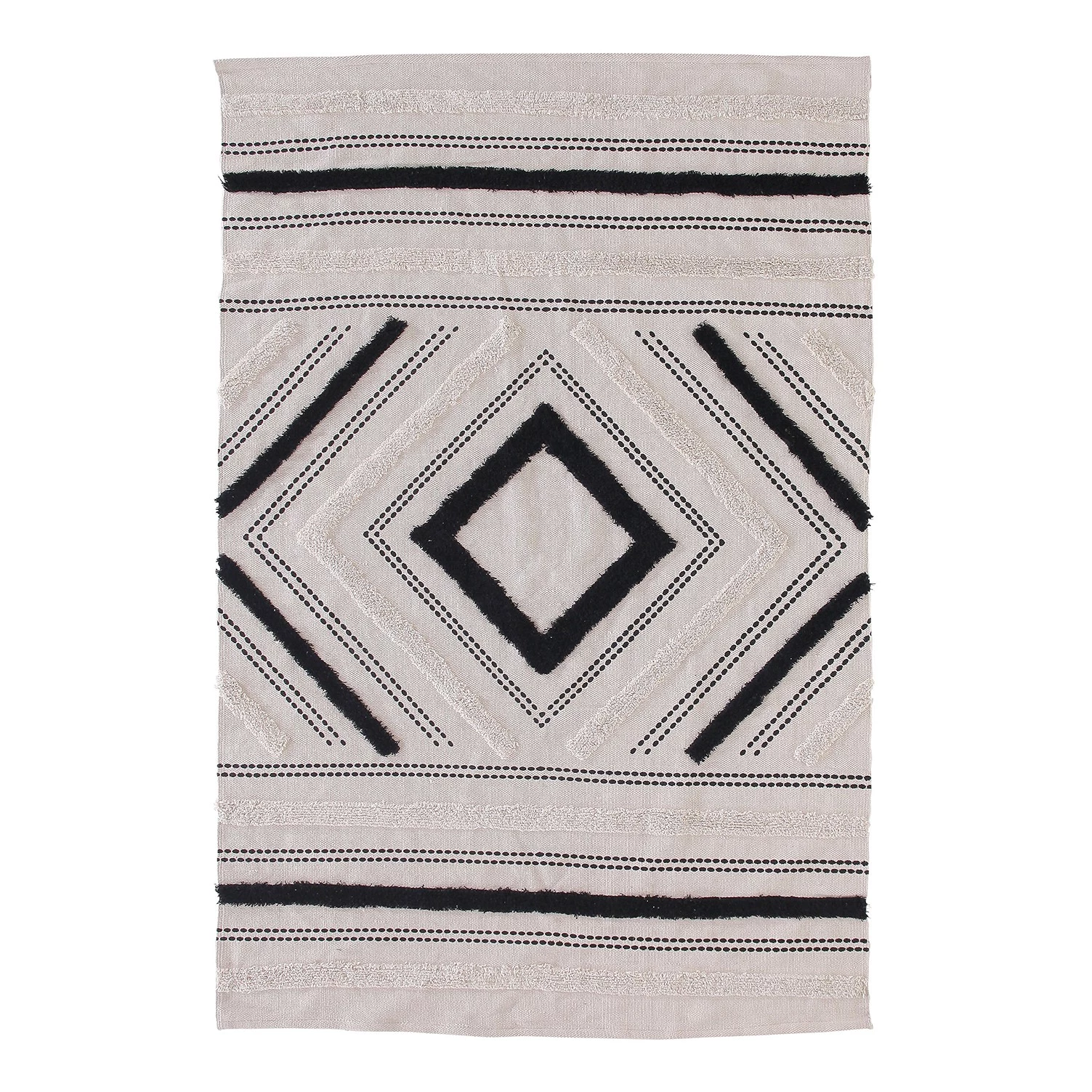 Top Square Tapis Puffy XII - Coton - Beige / Gris 3 Top Square Tapis Puffy XII - Coton - Beige / Gris