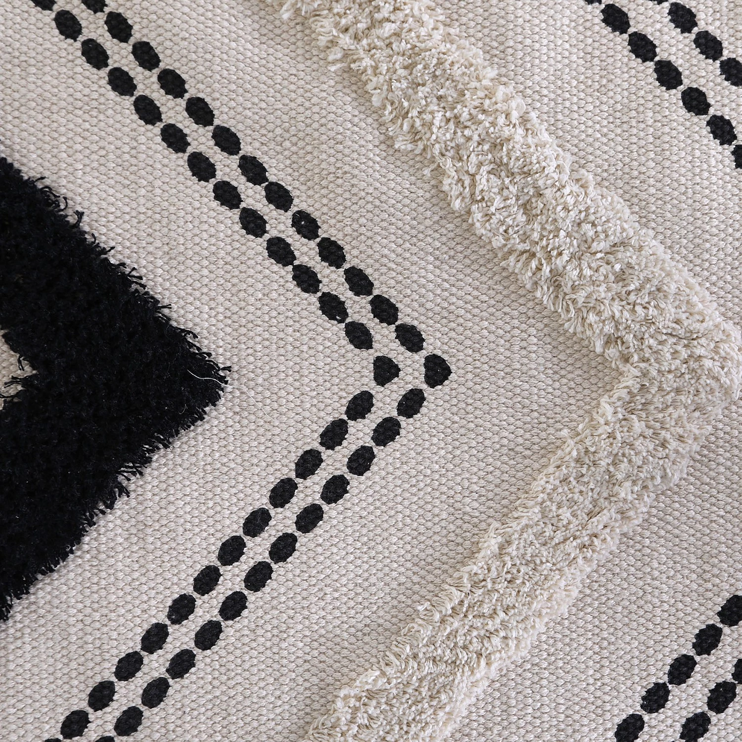 Top Square Tapis Puffy XII - Coton - Beige / Gris 8 Top Square Tapis Puffy XII - Coton - Beige / Gris – Image 6