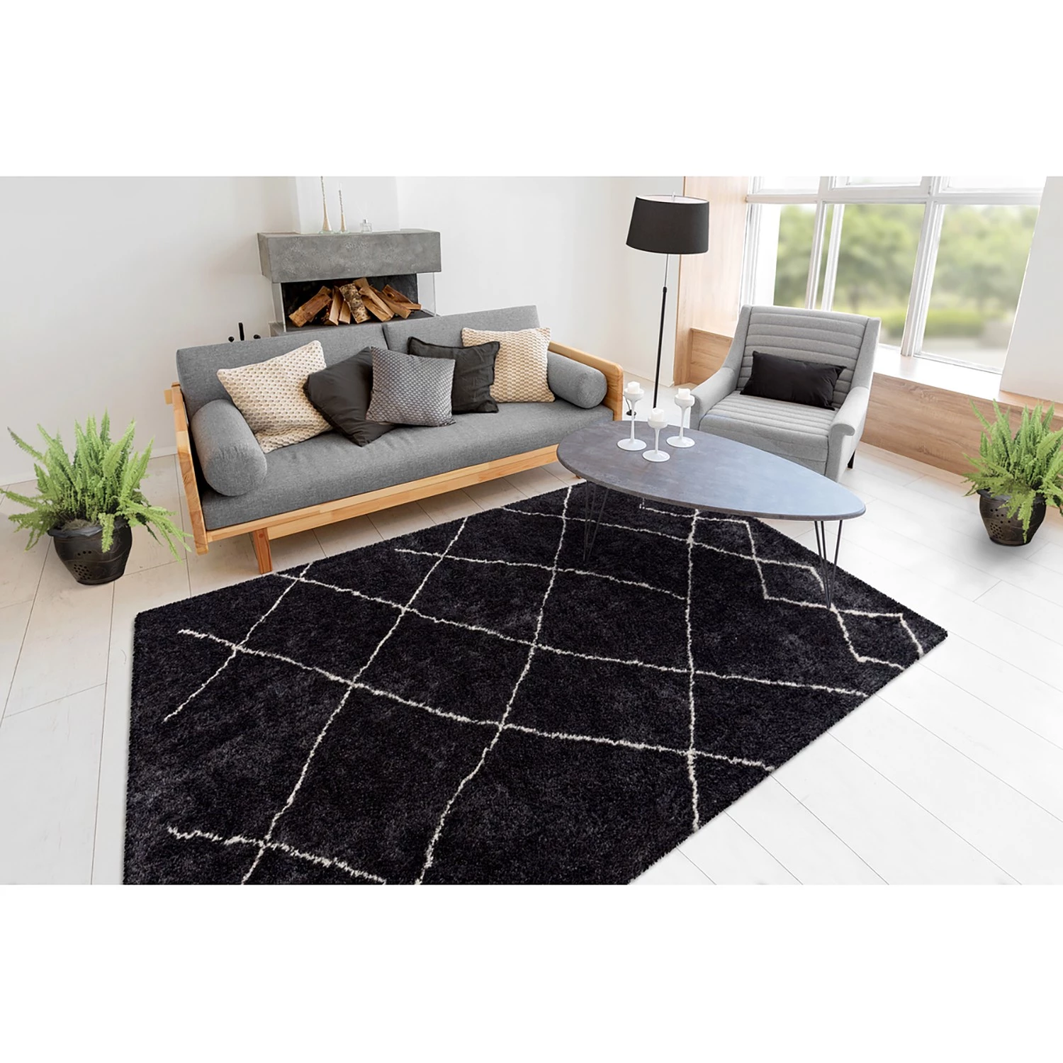 Kayoom Tapis Orlando 525 - Anthracite - 200 x 290 cm 4 Kayoom Tapis Orlando 525 - Anthracite - 200 x 290 cm – Image 2