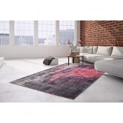 Kayoom Tapis Ocean I - Viscose - Rouge / Anthracite - 170 x 240 cm -Tapis Soldes Boutique 1000253520 210323 15345300435 MOOD DETAILS P000000001000253520 mood