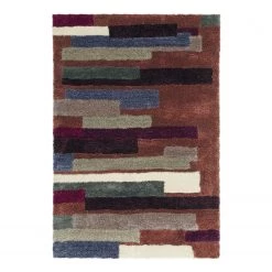 Kayoom Tapis épais Dance - Fibres synthétiques - Marron - 140 x 200 cm