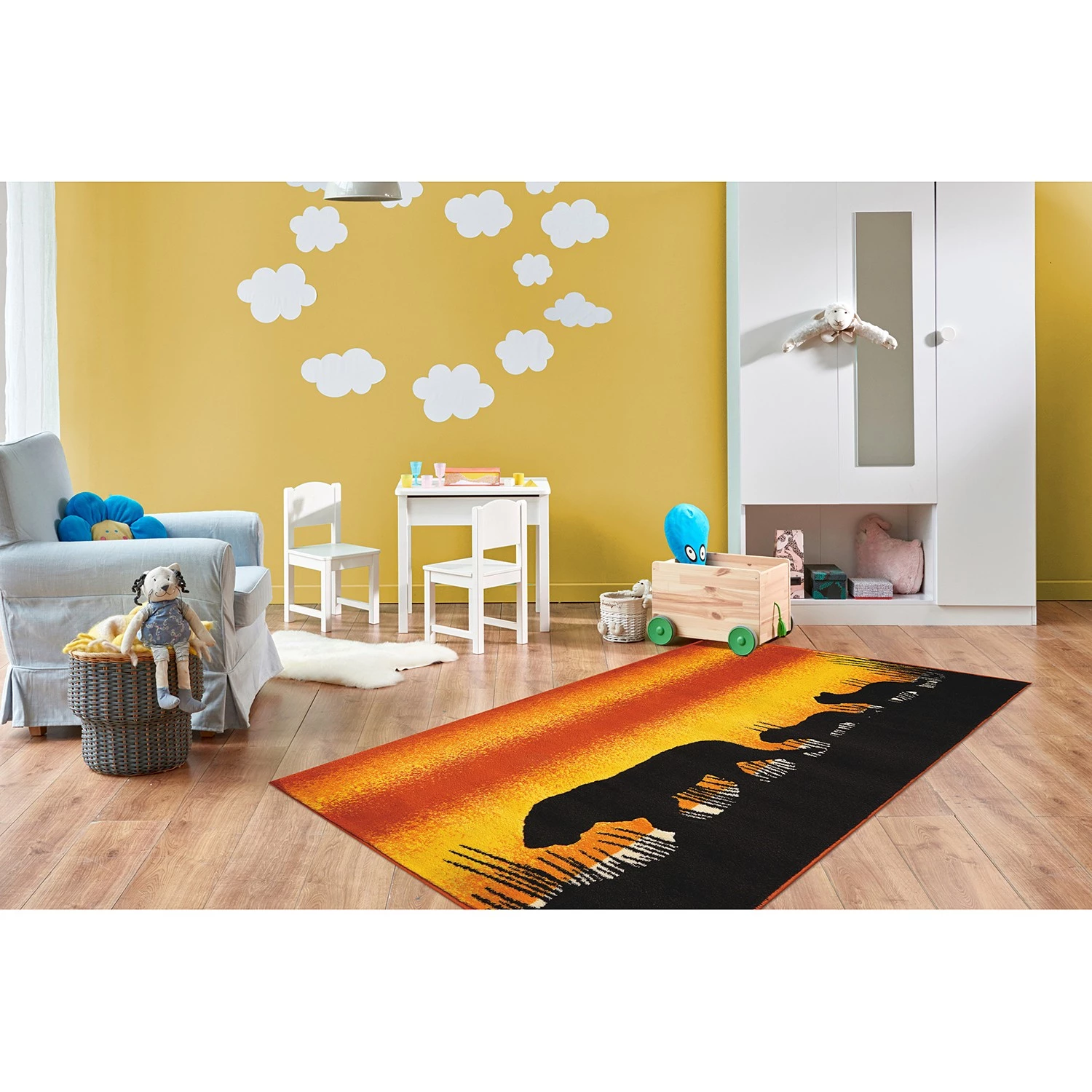 Kayoom Tapis enfant Lol III - Fibres synthétiques - Orange / Jaune 4 Kayoom Tapis enfant Lol III - Fibres synthétiques - Orange / Jaune – Image 2