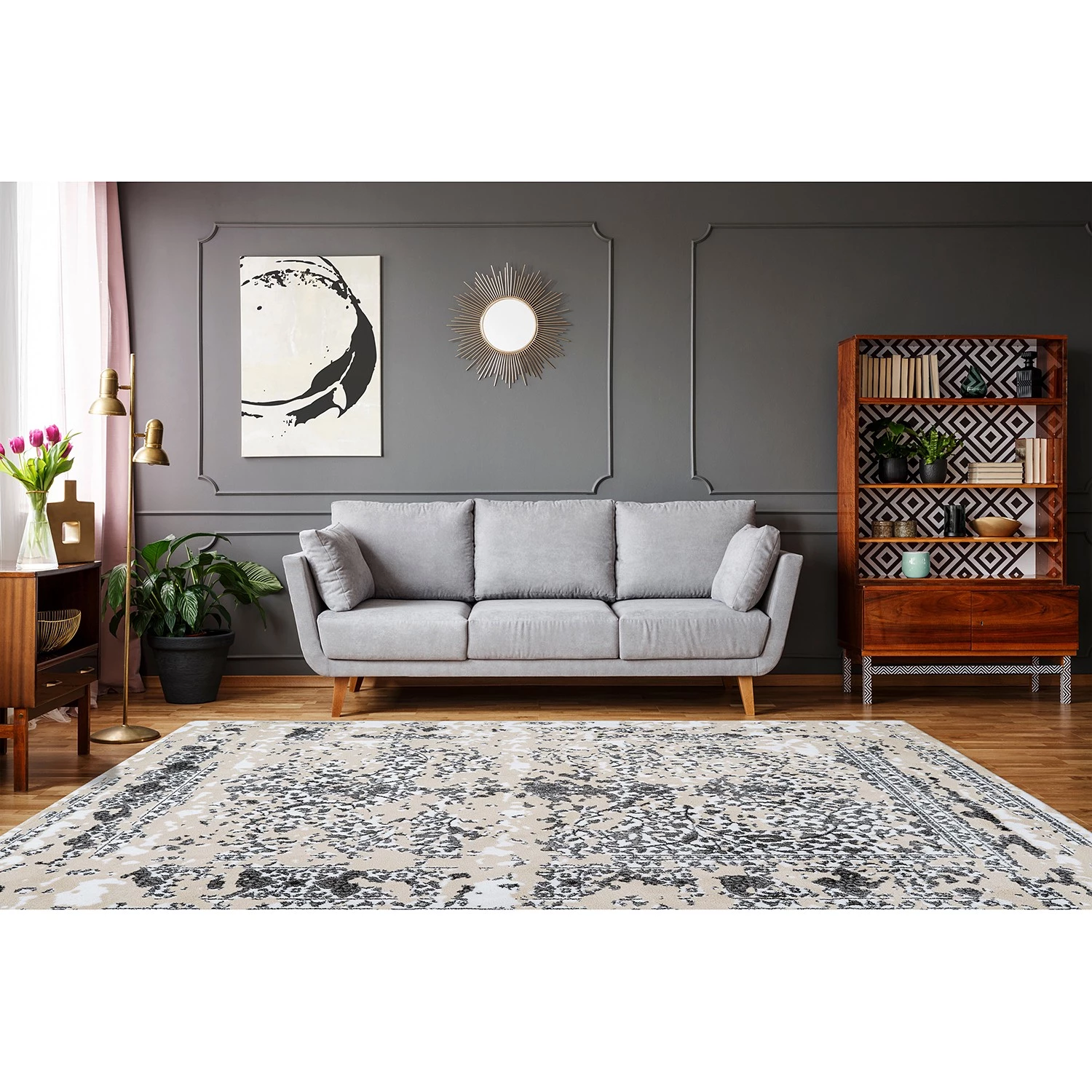 Kayoom Tapis Broadway VI - Fibres synthétiques - Gris / Beige 4 Kayoom Tapis Broadway VI - Fibres synthétiques - Gris / Beige – Image 2