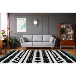 Kayoom Tapis Broadway IV - Fibres synthétiques - Noir / Blanc - 160 x 230 cm -Tapis Soldes Boutique 1000253600 210323 15351900799 MOOD DETAILS P000000001000253600 mood