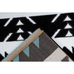 Kayoom Tapis Broadway IV - Fibres synthétiques - Noir / Blanc - 160 x 230 cm -Tapis Soldes Boutique 1000253600 210323 15352000802 DETAILS P000000001000253600