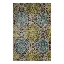 Top Square Tapis Vistoso - Coton / Polyester - Vert / Turquoise - 120 x 180 cm
