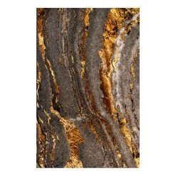 Top Square Tapis Polvo - Coton / Polyester - Gris / Doré - 160 x 230 cm